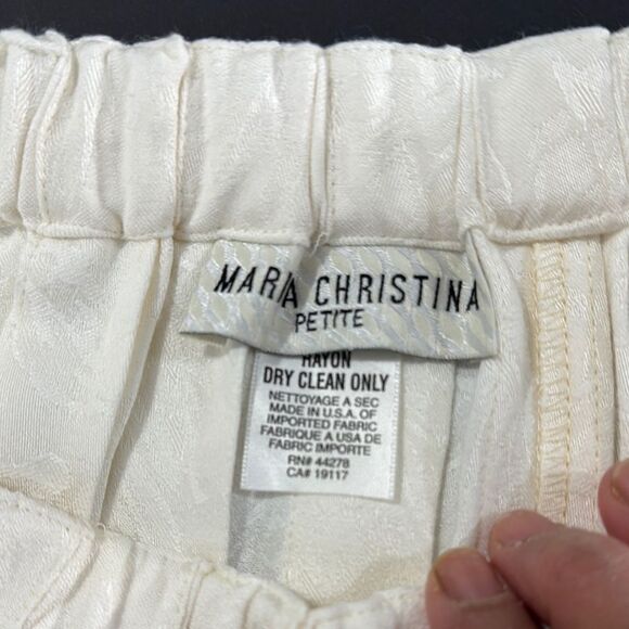 Marisa Christina Elegant Vintage Cream Pleated Skirt Size L  Petite NWT - Picture 6 of 12